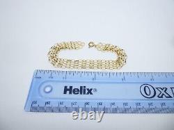 9ct Gold Belcher Bracelet Fancy Link Hallmarked 7'' 2.8 grams with Gift Box