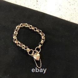 9ct Gold Belcher Bracelet With Diamond Set Padlock