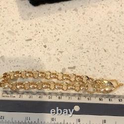 9ct Gold Belcher Bracelet With Diamond Set Padlock
