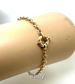 9ct Gold Belcher Link Bracelet 20 cm 9ct Yellow Gold Hallmarked Chain Bracelet