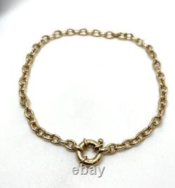 9ct Gold Belcher Link Bracelet 20 cm 9ct Yellow Gold Hallmarked Chain Bracelet