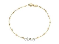 9ct Gold Bobble Ball Bead Chain Bracelet 7.5 Inches