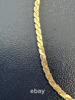 9ct Gold Bracelet. 17.5cm Long. Approx 2mm Wide. Solid 9K Hallmarked Gold. 2.08g