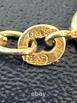 9ct Gold Bracelet. 17.5cm Long. Approx 2mm Wide. Solid 9K Hallmarked Gold. 2.08g