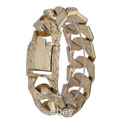 9ct Gold Bracelet 270.9g Curb Plain 19cm Fully Hallmarked