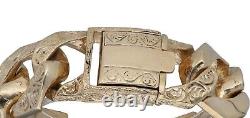 9ct Gold Bracelet 270.9g Curb Plain 19cm Fully Hallmarked