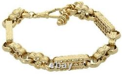 9ct Gold Bracelet 32.21g Fancy Stars & Bars 18.5cm Fully Hallmarked