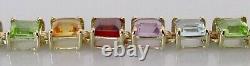 9ct Gold Bracelet 9ct Gold Amethyst Peridot Citrine Garnet Topaz Link Bracelet