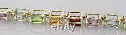 9ct Gold Bracelet 9ct Gold Amethyst Peridot Citrine Garnet Topaz Link Bracelet