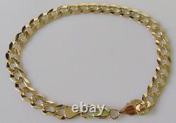 9ct Gold Bracelet 9ct Yellow Gold (8.3g) Flat Curb Bracelet (8 1/2 inches)