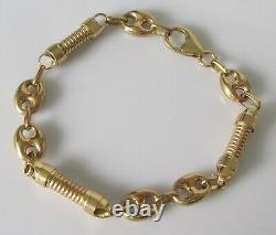 9ct Gold Bracelet 9ct Yellow Gold Abstract Anchor Chain Link Bracelet
