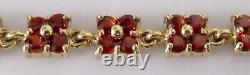 9ct Gold Bracelet 9ct Yellow Gold Multi Garnet Link Bracelet