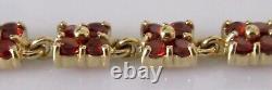 9ct Gold Bracelet 9ct Yellow Gold Multi Garnet Link Bracelet