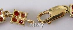 9ct Gold Bracelet 9ct Yellow Gold Multi Garnet Link Bracelet