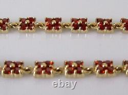 9ct Gold Bracelet 9ct Yellow Gold Multi Garnet Link Bracelet