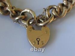 9ct Gold Bracelet 9ct Yellow Gold'Night & Day' Curb Bracelet & Heart Padlock