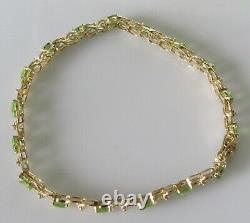 9ct Gold Bracelet 9ct Yellow Gold Peridot Link Bracelet