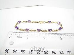 9ct Gold Bracelet Amethyst Fancy Rope Design Hallmarked 7 1/2'' gift box