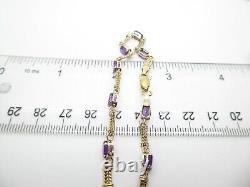 9ct Gold Bracelet Amethyst Fancy Rope Design Hallmarked 7 1/2'' gift box