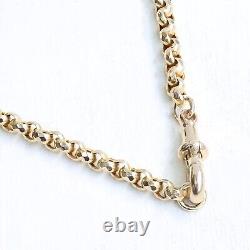 9ct Gold Bracelet Antique 9ct Yellow Gold Faceted Belcher Chain Bracelet 6.2g