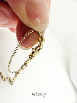 9ct Gold Bracelet Bar & Bead White & Yellow Hallmarked 19.5cm with gift box