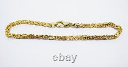 9ct Gold Bracelet Byzantine Link Hallmarked 7 1/2'' 7.6grams with gift box