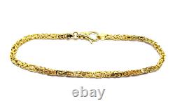 9ct Gold Bracelet Byzantine Link Hallmarked 7 1/2'' 7.6grams with gift box