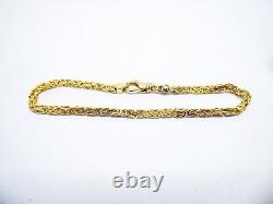 9ct Gold Bracelet Byzantine Link Hallmarked 7 1/2'' 7.6grams with gift box