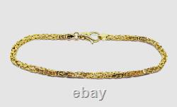 9ct Gold Bracelet Byzantine Link Hallmarked 7 1/2'' 7.6grams with gift box