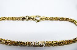 9ct Gold Bracelet Byzantine Link Hallmarked 7 1/2'' 7.6grams with gift box