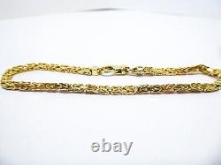 9ct Gold Bracelet Byzantine Link Hallmarked 7 1/2'' 7.6grams with gift box