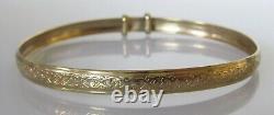 9ct Gold Bracelet Child's 9ct Yellow Gold Patterned Expanding Bangle
