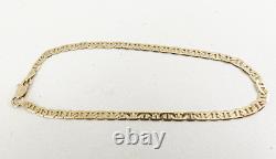 9ct Gold Bracelet Curb & Bar link Hallmarked 18.7cm 7.5'' with gift box