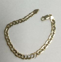 9ct Gold Bracelet Fancy Flat Link Solid Hallmarked Length 7.5 Inch (19.5 cm)