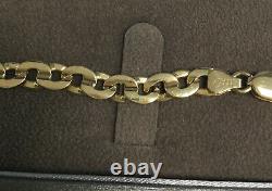 9ct Gold Bracelet Fancy Flat Link Solid Hallmarked Length 7.5 Inch (19.5 cm)