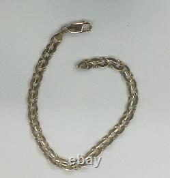 9ct Gold Bracelet Fancy Flat Link Solid Hallmarked Length 7.5 Inch (19.5 cm)