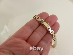 9ct Gold Bracelet Fancy Gate Link Three Colour Hallmarked 9.6 grams 8'