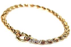 9ct Gold Bracelet Heavy 7.20g Fancy Spiga Link 7.5 Mariner Clasp Covent Garden