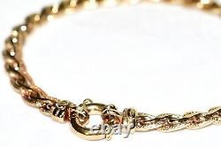 9ct Gold Bracelet Heavy 7.20g Fancy Spiga Link 7.5 Mariner Clasp Covent Garden
