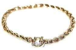 9ct Gold Bracelet Heavy 7.20g Fancy Spiga Link 7.5 Mariner Clasp Covent Garden