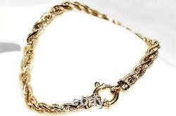 9ct Gold Bracelet Heavy 7.20g Fancy Spiga Link 7.5 Mariner Clasp Covent Garden