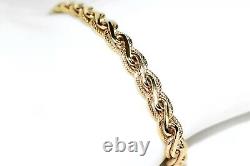 9ct Gold Bracelet Heavy 7.20g Fancy Spiga Link 7.5 Mariner Clasp Covent Garden
