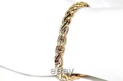 9ct Gold Bracelet Heavy 7.20g Fancy Spiga Link 7.5 Mariner Clasp Covent Garden