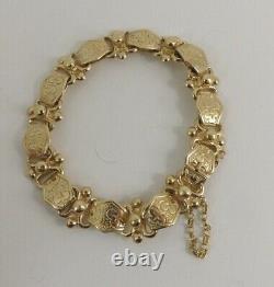 9ct Gold Bracelet Ornate Solid Link Hallmarked 7 3/4'' 28grams with Gift Box