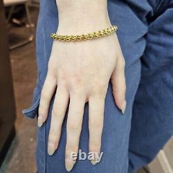 9ct Gold Bracelet Roller Ball Style Ladies 7.5 Inch 6.1mm Wide