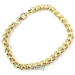 9ct Gold Bracelet Roller Ball Style Ladies 7.5 Inch 6.1mm Wide