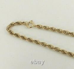 9ct Gold Bracelet Rope Solid Link Hallmarked 6.1grams 8'' with gift box