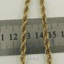 9ct Gold Bracelet Rope Solid Link Hallmarked 6.1grams 8'' with gift box