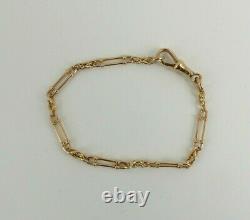 9ct Gold Bracelet Rose Rope & Bar Link Antique Victorian 7.75'' 7.4grams