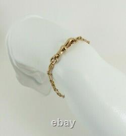 9ct Gold Bracelet Rose Rope & Bar Link Antique Victorian 7.75'' 7.4grams